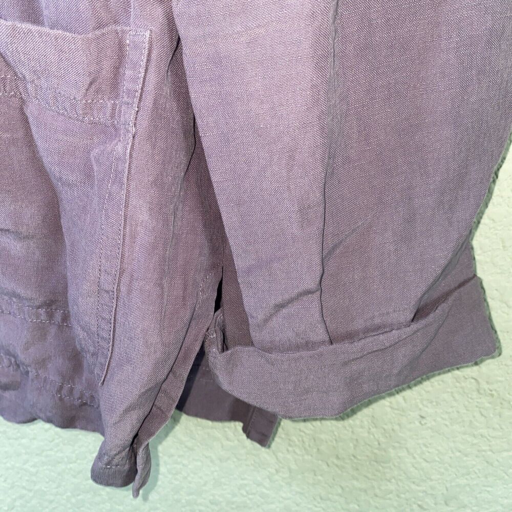 Easy Spirit Silk Linen Summer Shirt Blouse Tunic lagen cottage beach M Long flaw - Picture 14 of 15